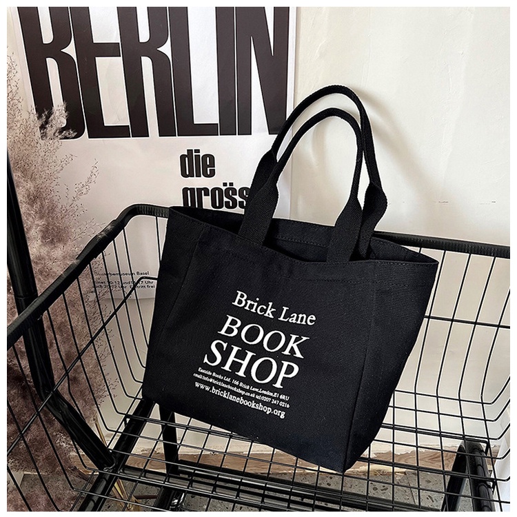 Retro Easy Matching Canvas Handbag Mini Small Bag Large Capacity Letter