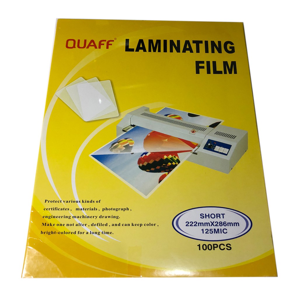 Quaff Laminating Film Short Size 125 micron 100 sheets / pack Shopee