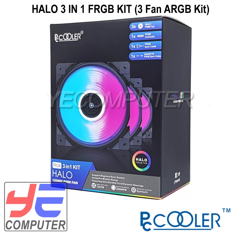 Pccooler Halo 3in1 Frgb Kit 3 Fan Argb Kit 3 + Pin 5v Shopee Philippines