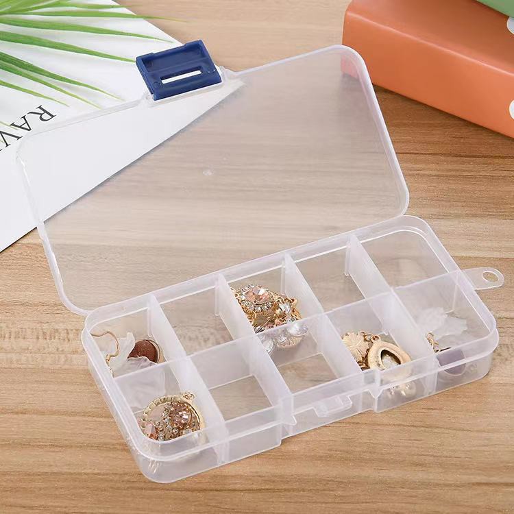 Clear Plastic Jewelry Storage Box 10 Adjustable Jewelry Box Shopee