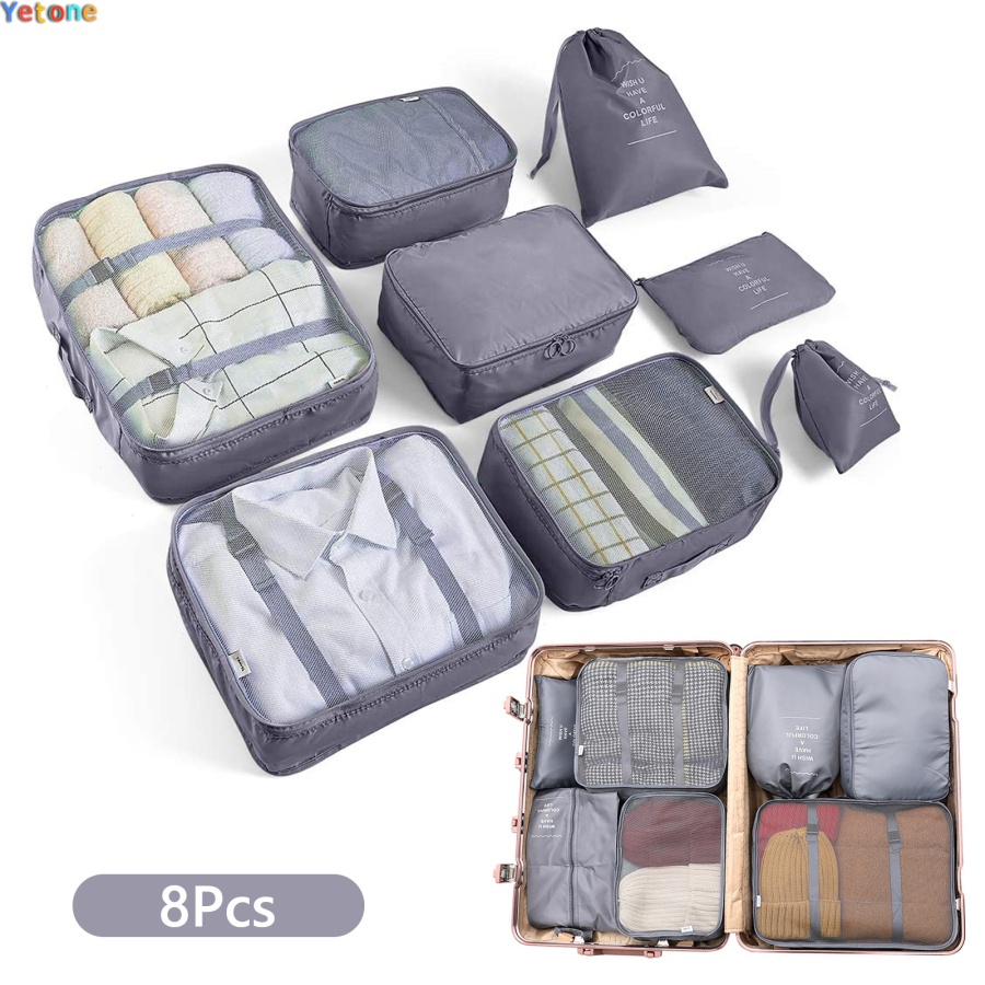 Yetoone Suitcase Organiser Set 8 Pieces, Packing Cubes for Clothes