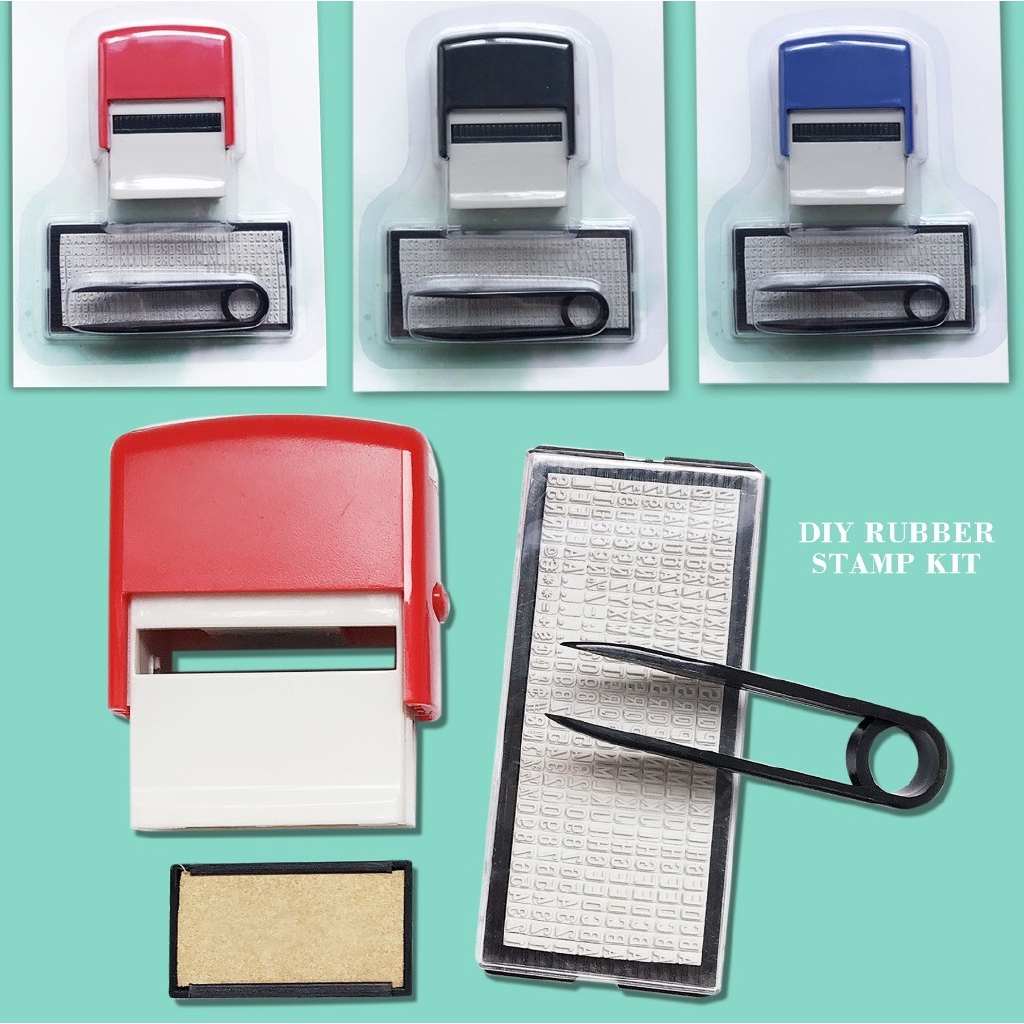 DIY Rubber Stamp Kit Personalise Self Inking Business Address Garage