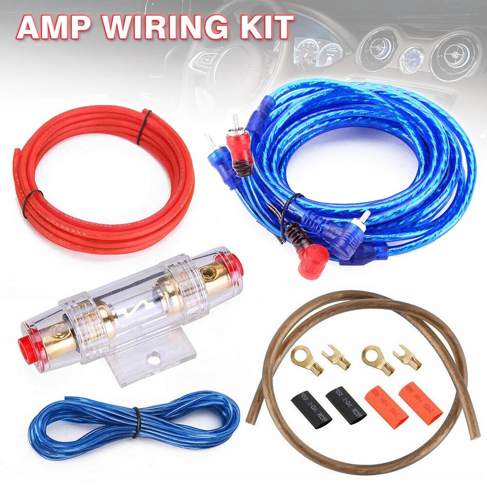 1 Set Car Audio Amplifier Wiring Kit Power Cable Subwoofer Speaker Wire