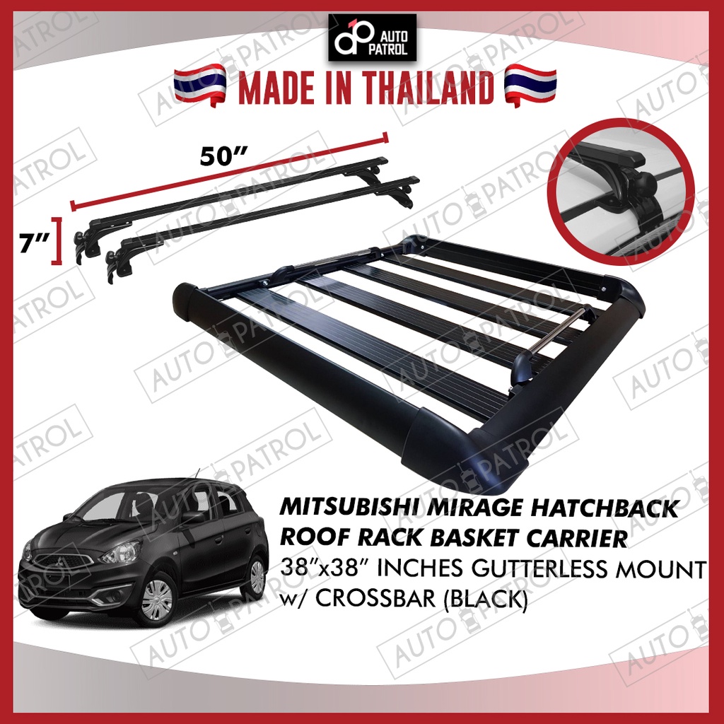 Mirage Hatchback Aerorack Roof Rack Carrier Car Basket 38"x38" Black