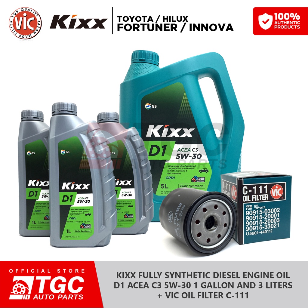 KIXX Full Synthetic DSL Engine Oil D1 5W30 5L + 3L + Vic Oil Filter C