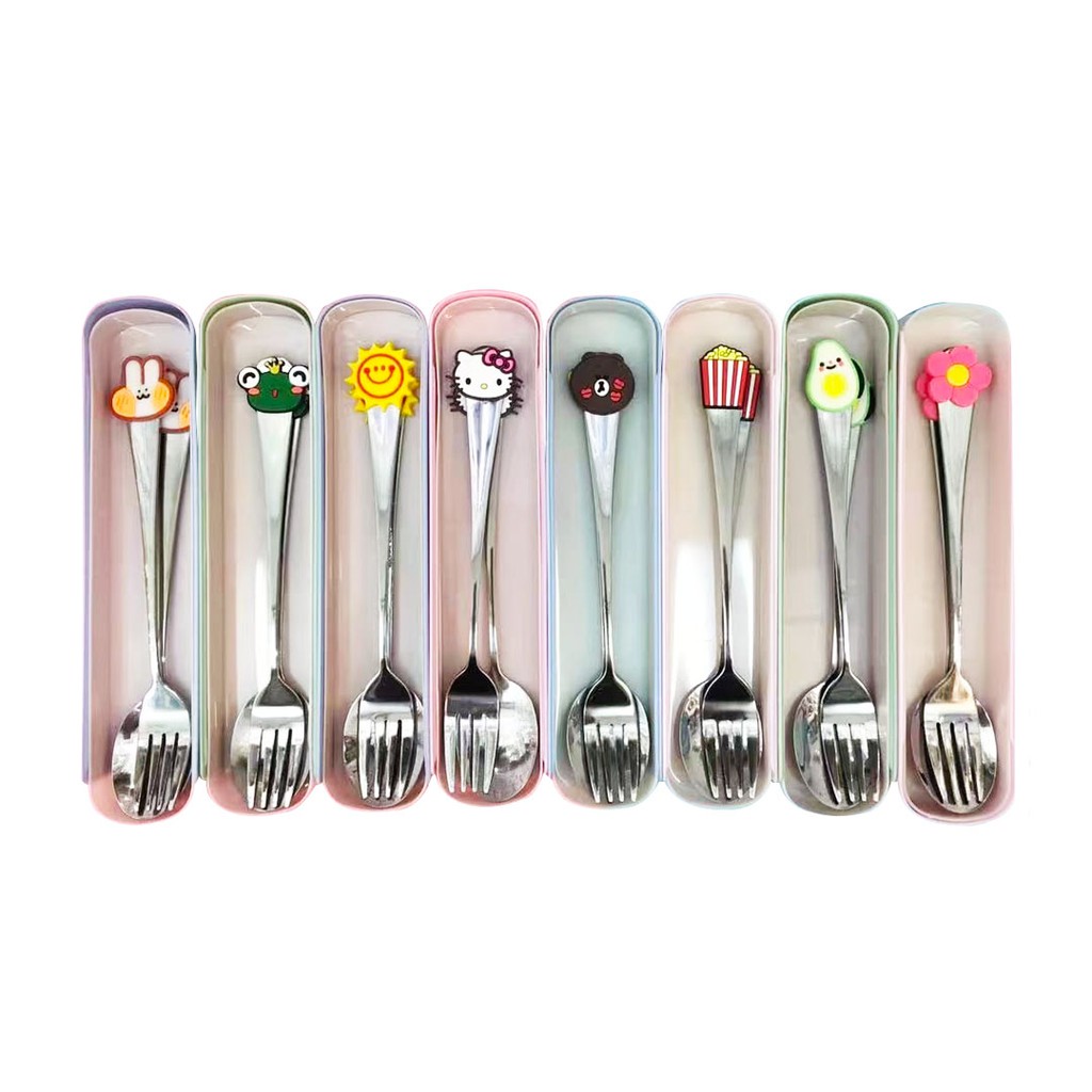 Stainless Steel Spoon and Fork Set with Case Spoon and Fork for Kids