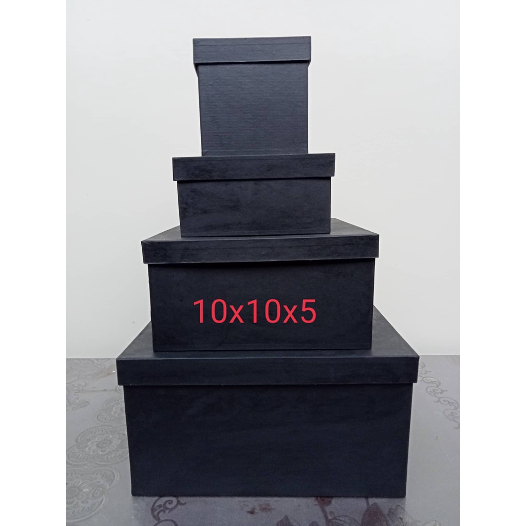 Black 10x10x5 Quality Kraft Gift Boxes Paper mache ( hard box ) J&G
