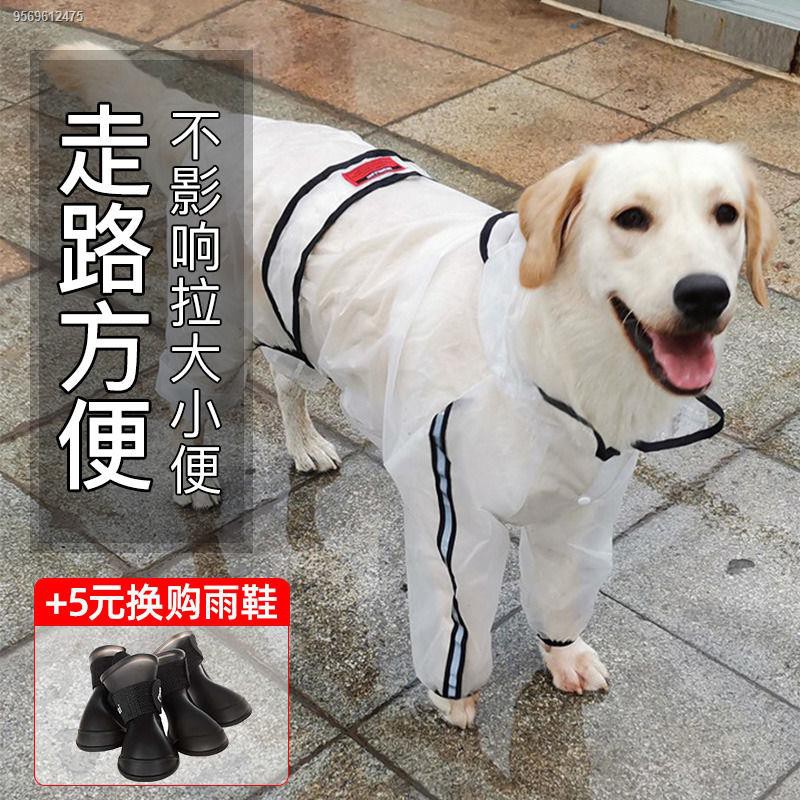 Dog raincoat waterproof allinclusive pet big dog Labrador dog raining