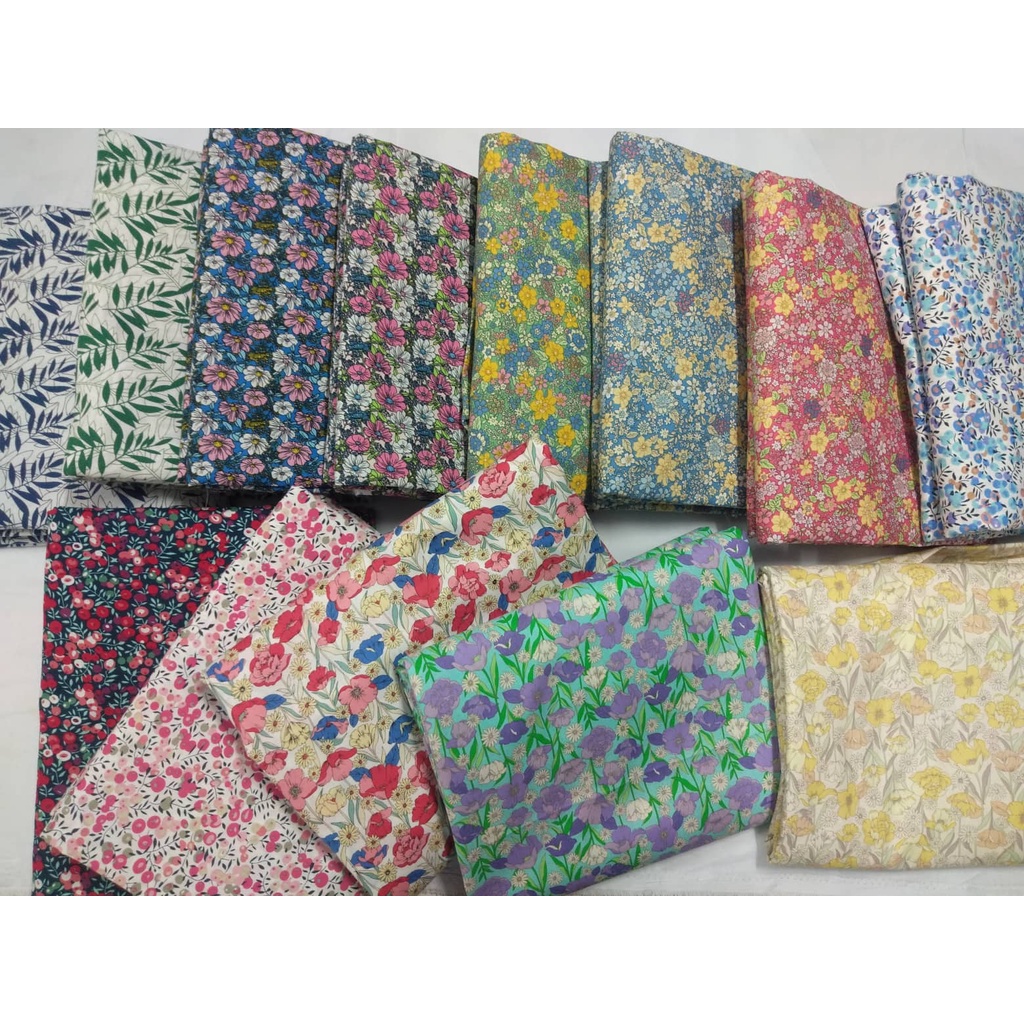 Woven Cotton Fabric Per Yard I Floral Designs I 58" W Shopee Philippines