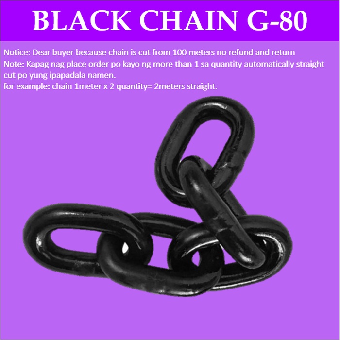 Chain Kadina G80 Black Chain 1m 3.3 Feet 28mm30mm High Strength Chain