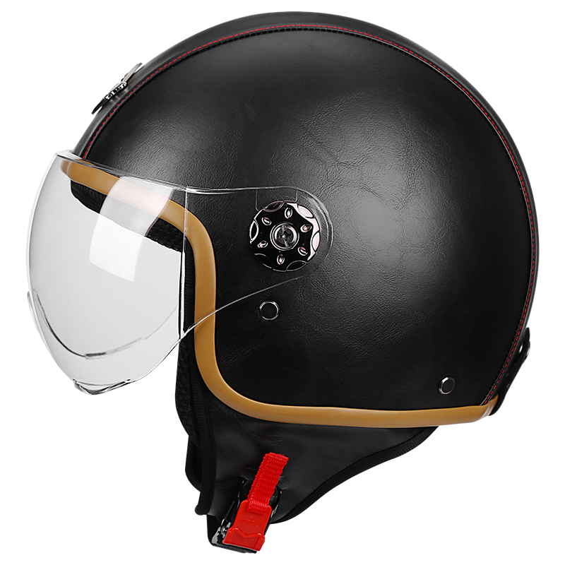 Retro Leather Helmet motorcycle half helmet Shopee Philippines