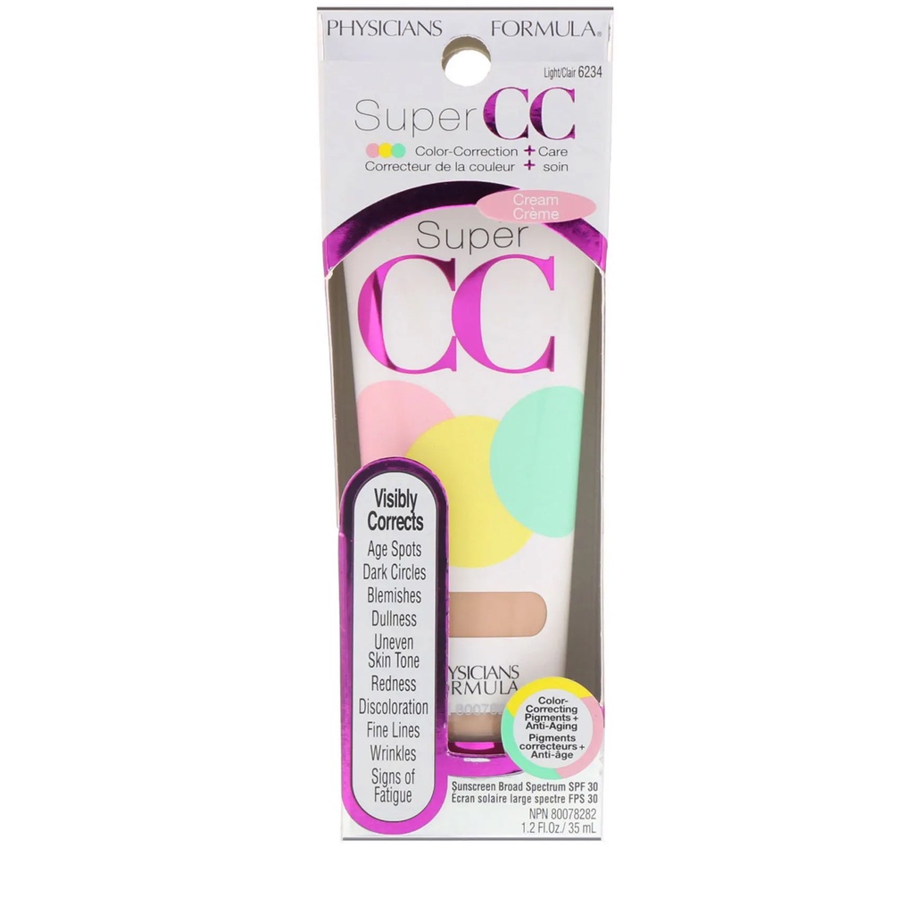 Physicians Formula, Super CC, ColorCorrection + Care Cream, SPF 30
