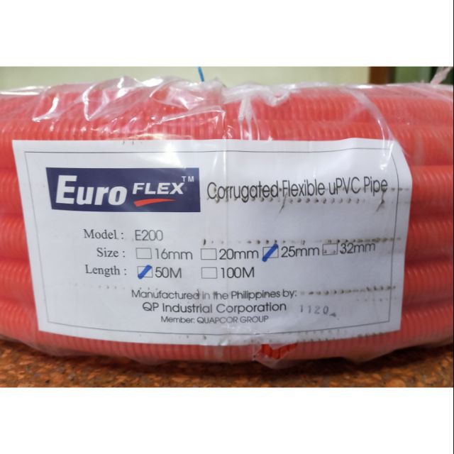 Euroflex Orange Flexible Hose Electrical Conduit Diameter 1/2, 3/4x50