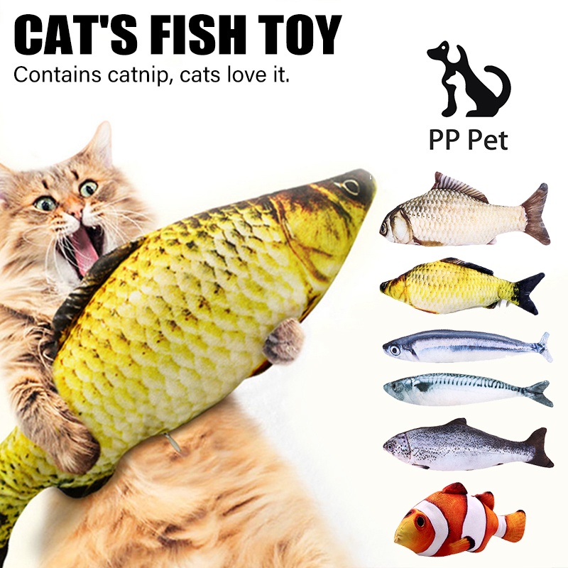 New FishShaped Pet Toy BiteResistant Catnip Toy Crucian Carp Pillow
