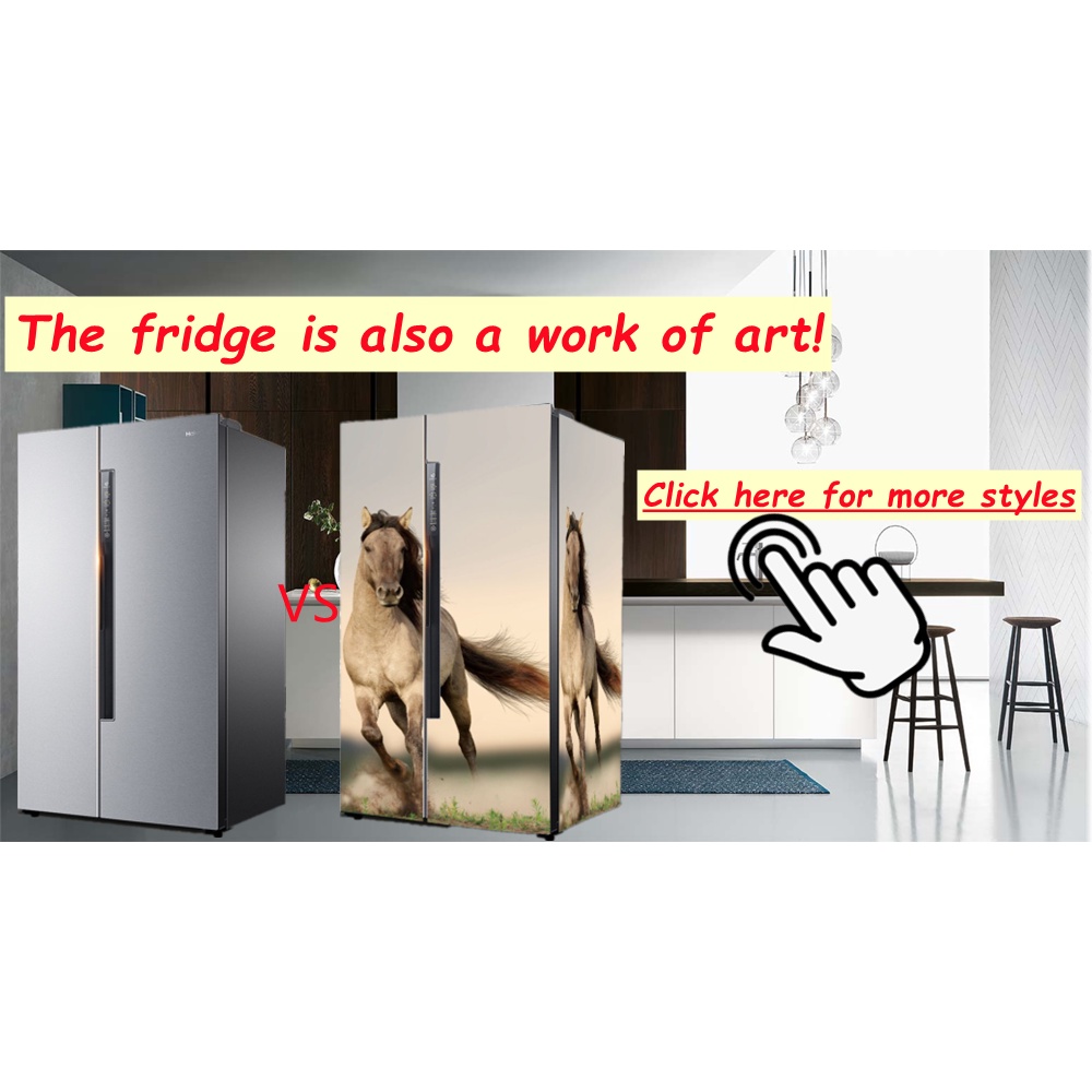 Vinyl Fridge Stickers Door Cover Refrigerator Wallpaper Bamboo Plant Up Freezer Film Self
