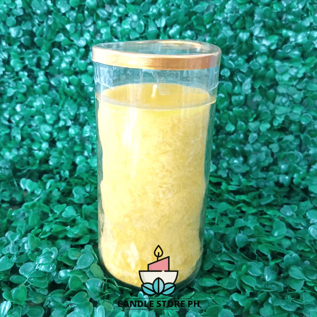 GC85 Colored Large Glass Candle with Colored Lid Plain Smokeless Altar