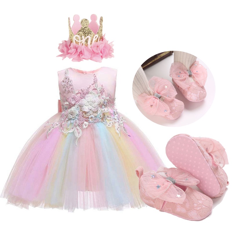 Unicorn Dress for Baby Girl 1st Birthday Baby Clothes Set Fashion