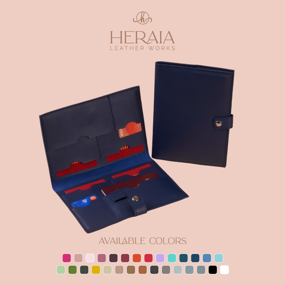 Leather Family Passport Holder, 6 Pockets (Standard or Personalized