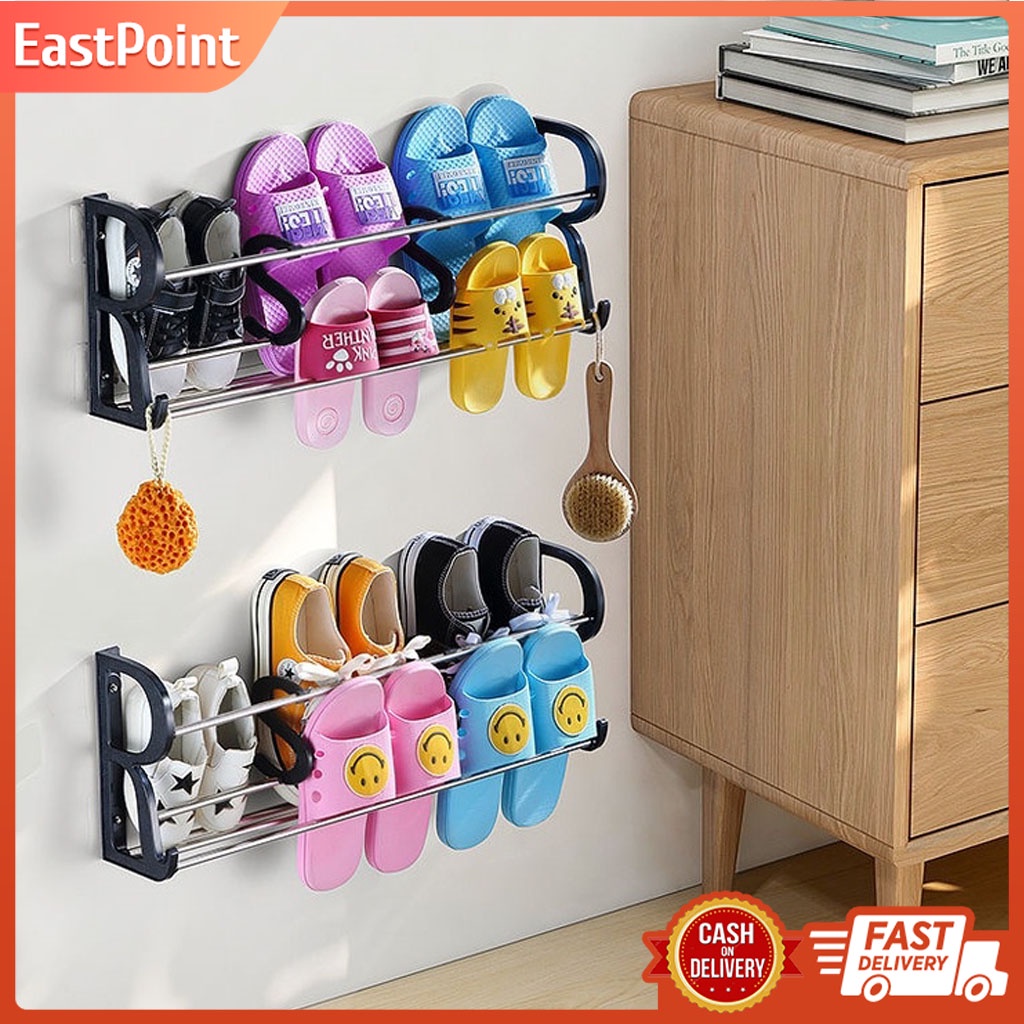 Wall Mounted Hanging Shoe Storage Rack Organizer Shopee Philippines