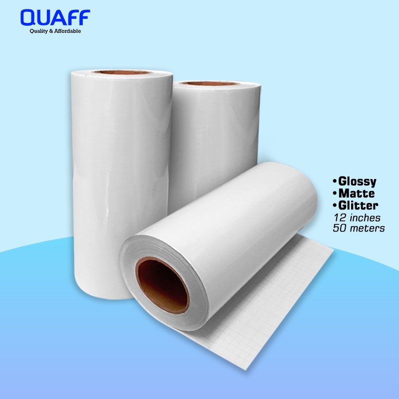 QUAFF Cold Laminating Film Roll 12inches Glossy / Matte / Glitter