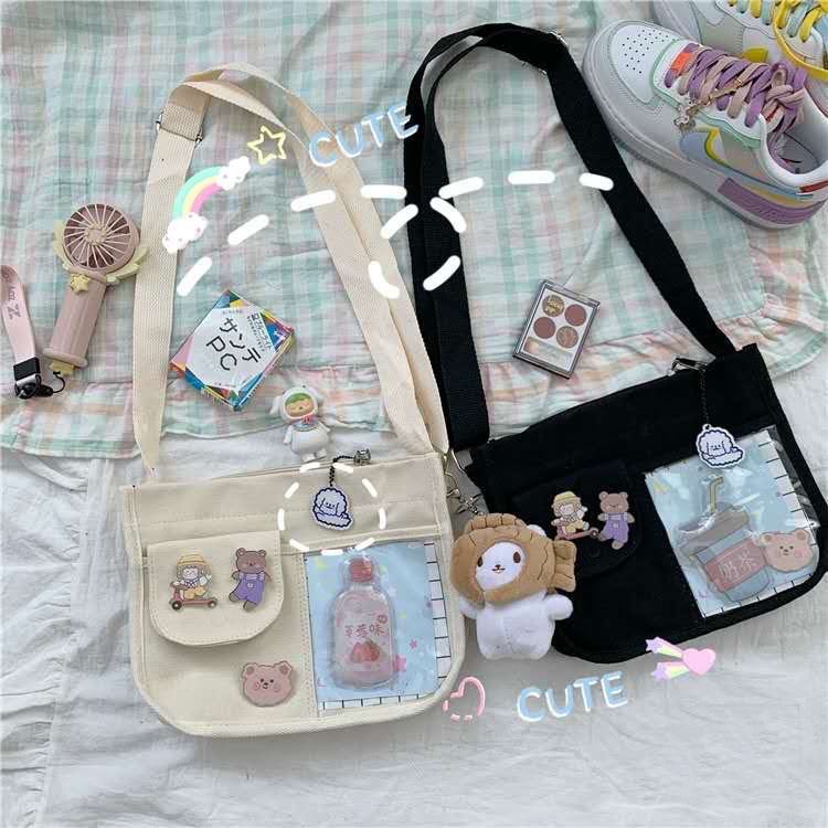Korean Canvas Bag (Design No.92) shoulder Crossbody tote bag Katsa
