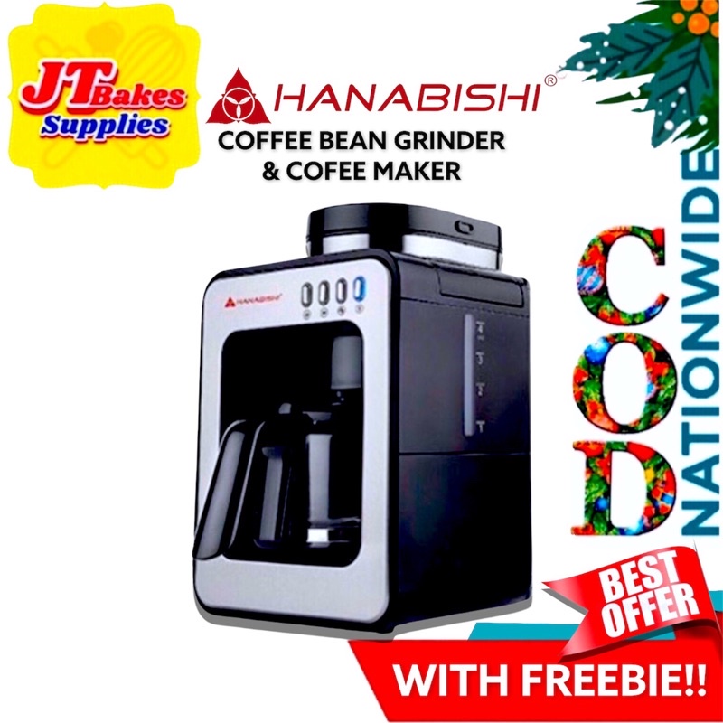 HANABISHI 2 IN 1 Coffee Maker and Grinder HGRCM2IN1 with Freebie