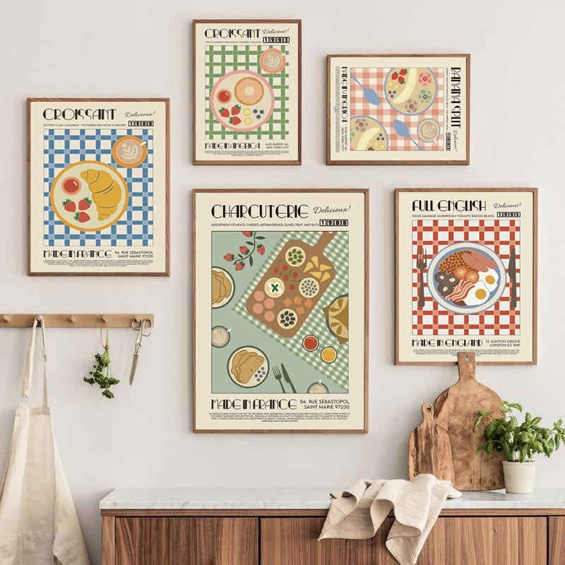 Vintage Kitchen Decor Poster Rice Flour Wall Display Kitchen Art Canvas