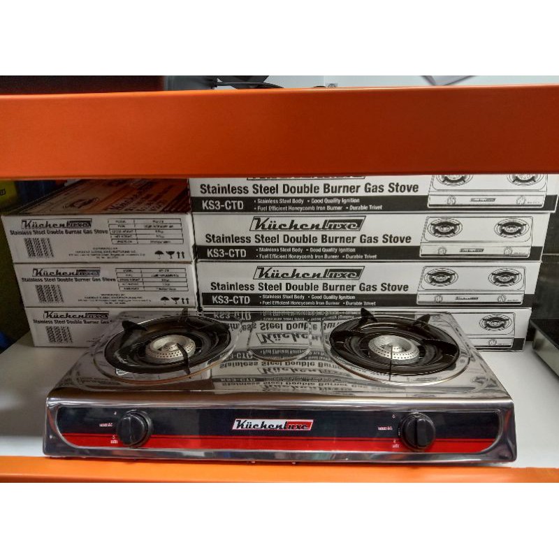 Kuchenluxe Stainless Steel Double Burner Gas Stove KS3CTD, 48 OFF