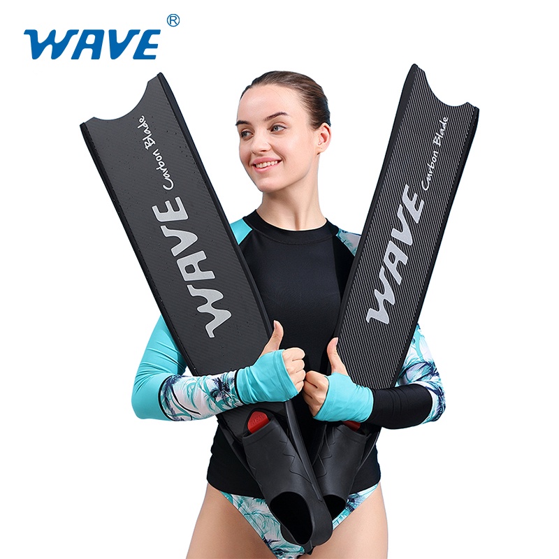 WAVE Diving Fins Professional Carbon Fiber Freediving Long Blade Diving