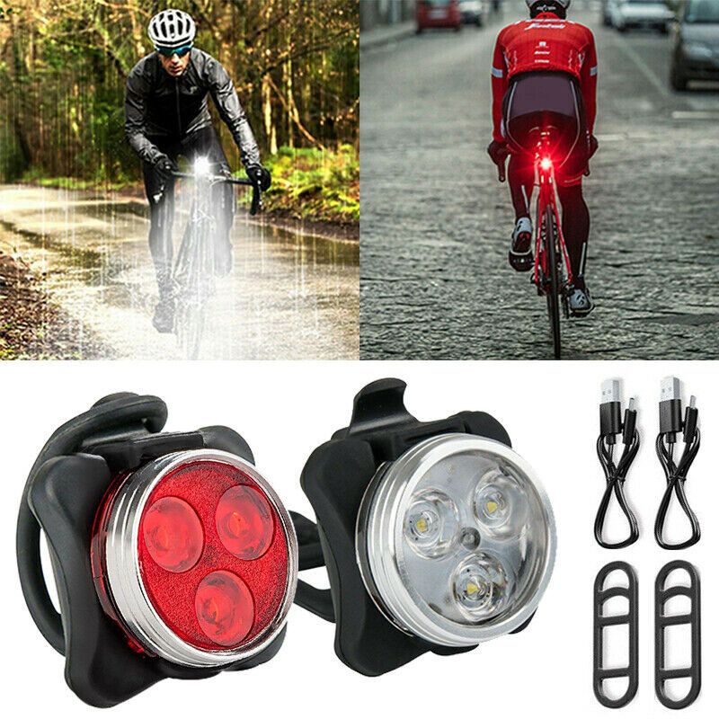 Bike Usb Rechargeable Light Set With Four Modes Installation** Easy And