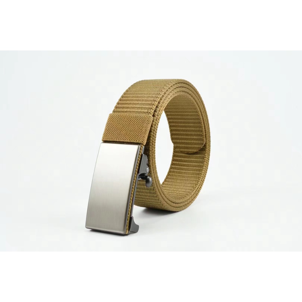 Unisex Garrison belt with plain buckle no holes (high quality) Shopee