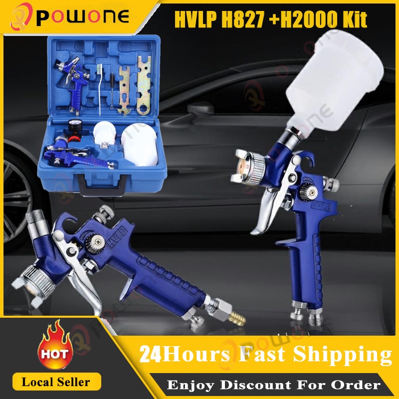 HVLP spray paint gun H827 +H2000 set Airbrush airless spray gun for