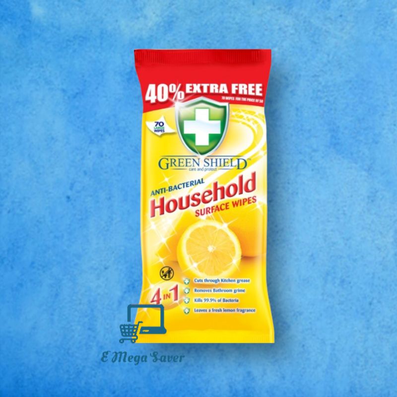 Green Shield Antibacterial Household Surface Wipes (70sheets) Shopee