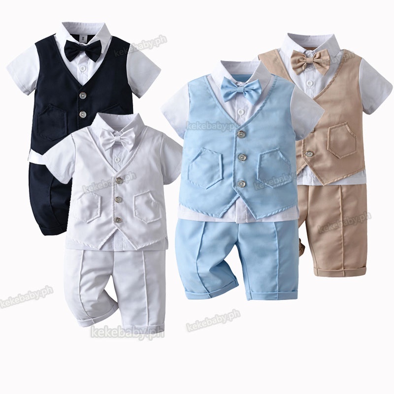 Summer Clothes Boss Baby Costume 2 Years Old Boy Outfit Gentleman Formal Suit Terno for Kids Boy
