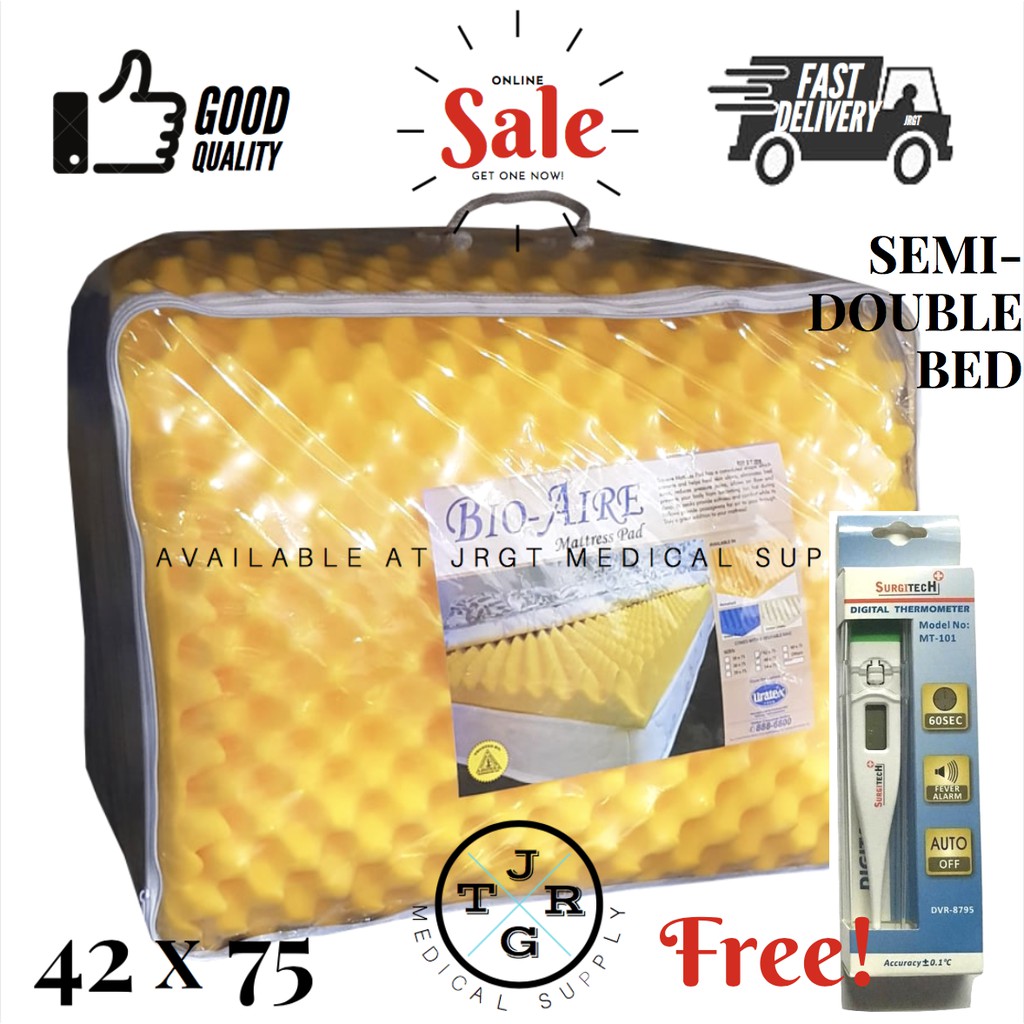 BioAire Egg Crate Anti Bedsore Mattress (42x75) (URATEX)(Yellow