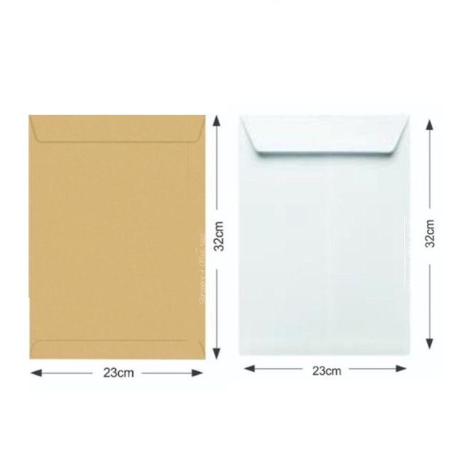 Ribbed Manila Brown/ Super White Envelope 100gsm 9x12.75"/229x324mm A4 Size 10pcs / 10x13"/10x15