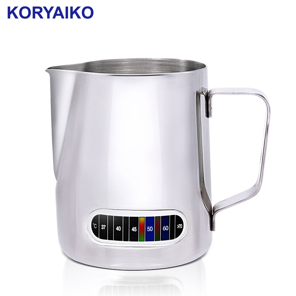 304 Stainless Steel Milk Pitcher With Buildin Thermometer 600ml