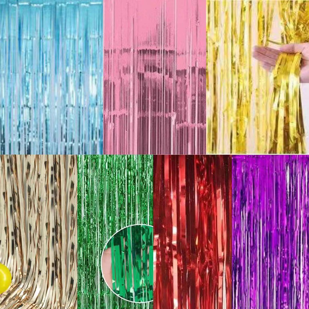 2x1 Meter Metallic Foil Curtain for Tinsel Fringe Backdrop and