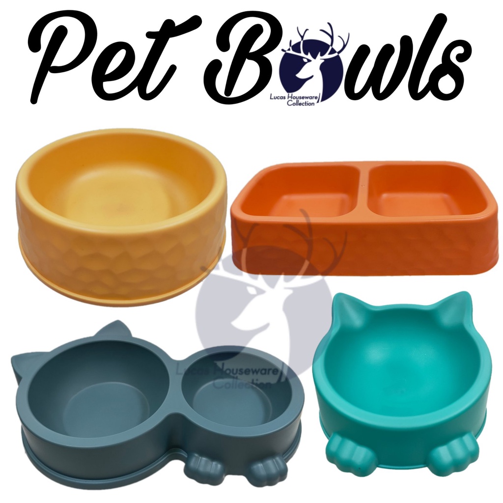 PET BOWL / DOG & CAT FEEDING BOWLS / BOWLS FOR ANY PET / 5 KINDS OF BOWLS / DUAL & SINGLE PET