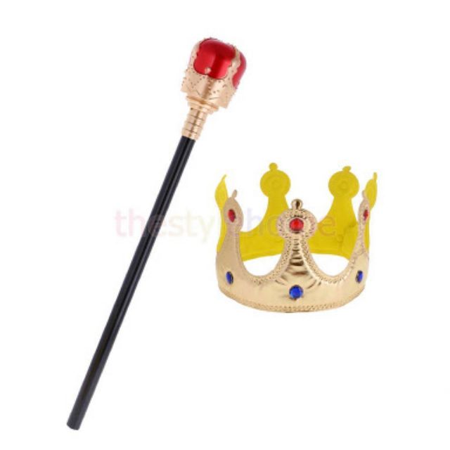 Crown and Scepter Set King and Queen Costume Royalty Halloween Costumes