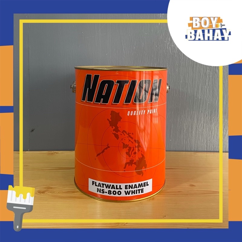 Nation Quality Paint Flatwall Enamel White 1 Gallon NS800 Shopee