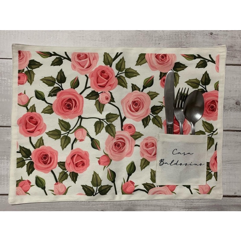 Personalized Canvas Placemat with Silverware Pocket Shopee Philippines