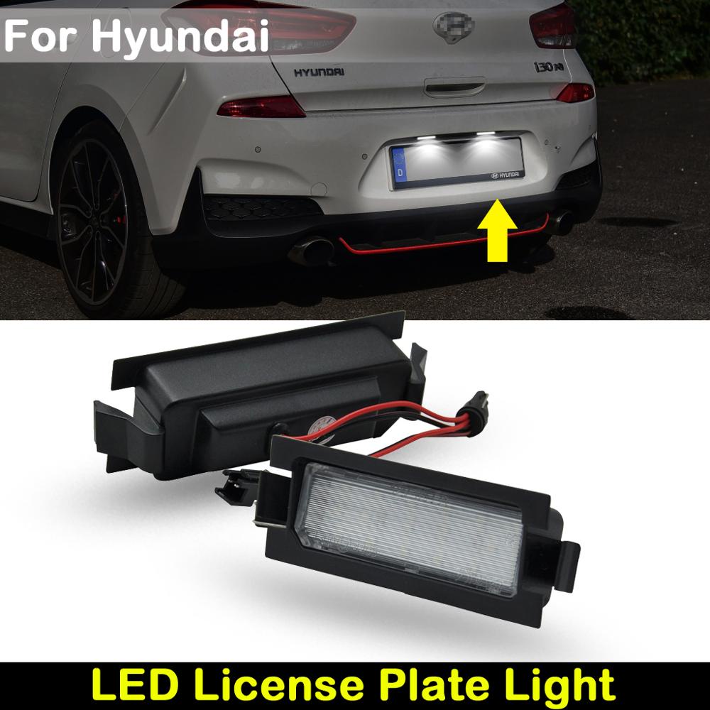 For Hyundai i30 Accent Elantra GT Hatchback Car Rear white LED license plate light number plate