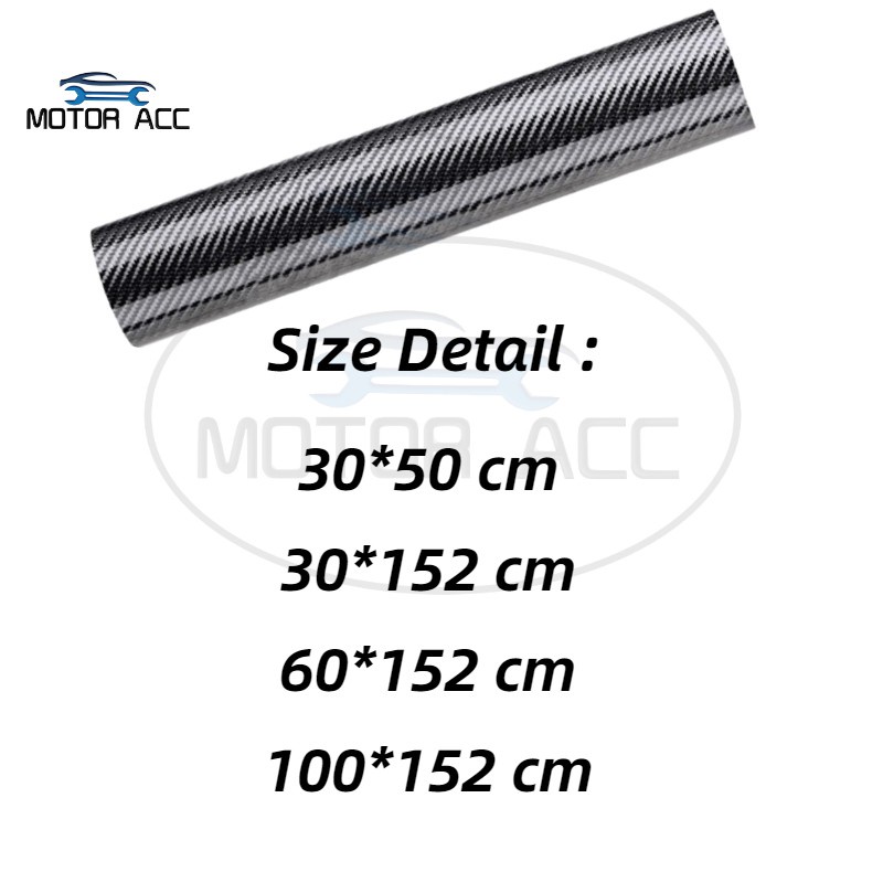In stock】7D Carbon Fiber Sticker Waterproof Vinyl Car Wrap Sheet Roll