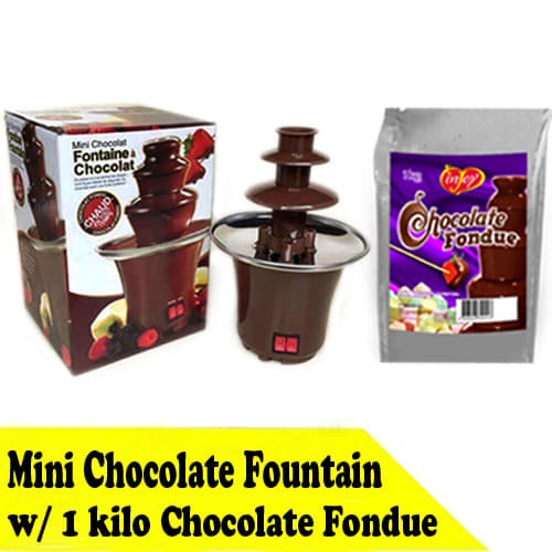 chocolate fountain Mini Chocolate Fountain with 1 Kilo Injoy Chocolate