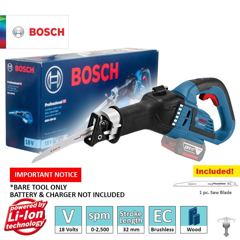 Bosch GSA 18V-32 Professional 18 V Brushless Cordless Reciprocating Saw