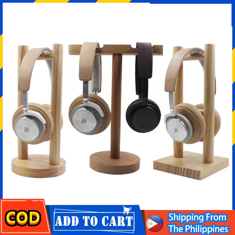 Wooden Headphone Stand Earphone Hanger Holder for Gaming Headsets & DJ
