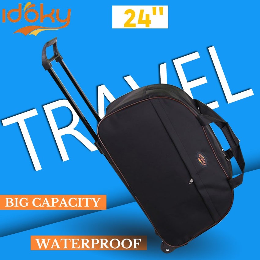 2022Idoky 24 Black Trolley Travel Bag Hand Carry Luggage Shopee