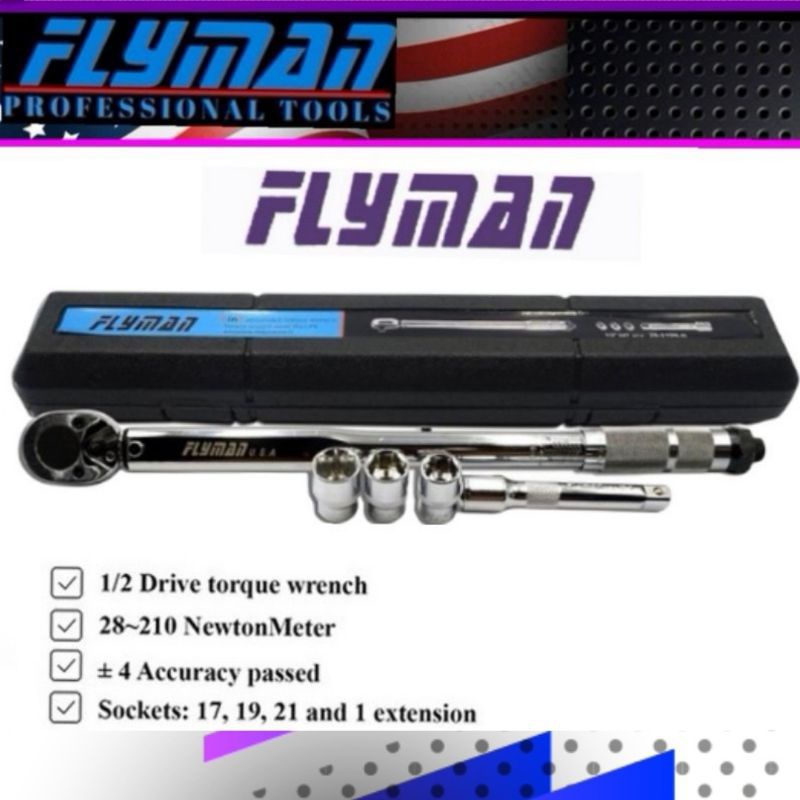 100Legit Flyman original Torque wrench 1/2 drive 28210 N.M 18 inches