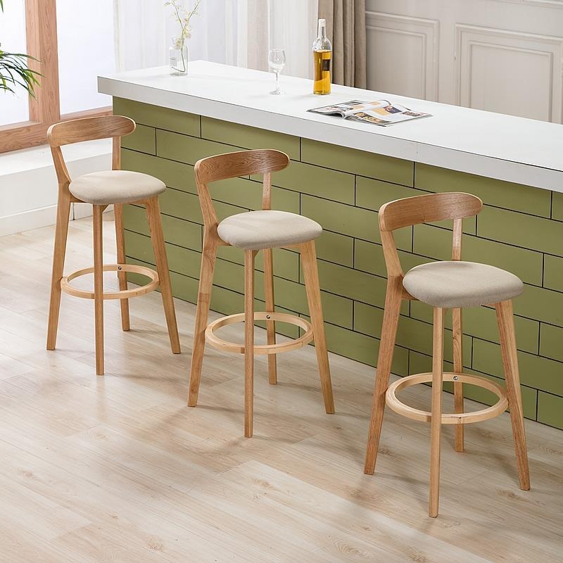 Presale bar chair solid wood backrest chair high bar stool home modern